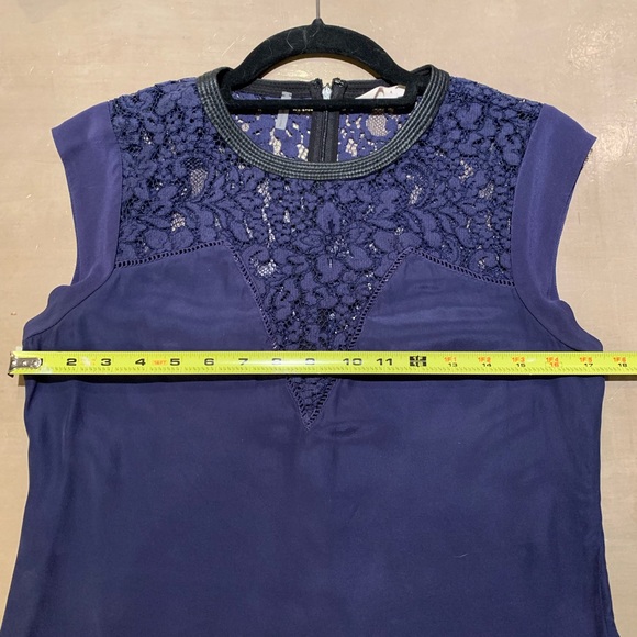 Navy Rebecca Taylor Silk Top - Picture 7 of 7